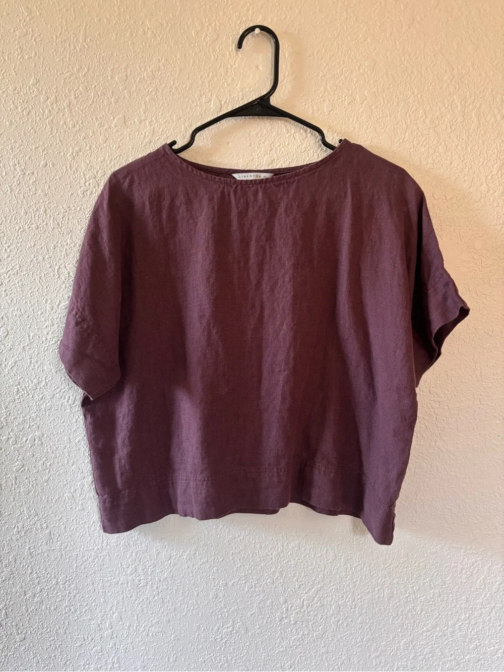 Linen Fox Mona Top in Eggplant - Picture 3 of 5